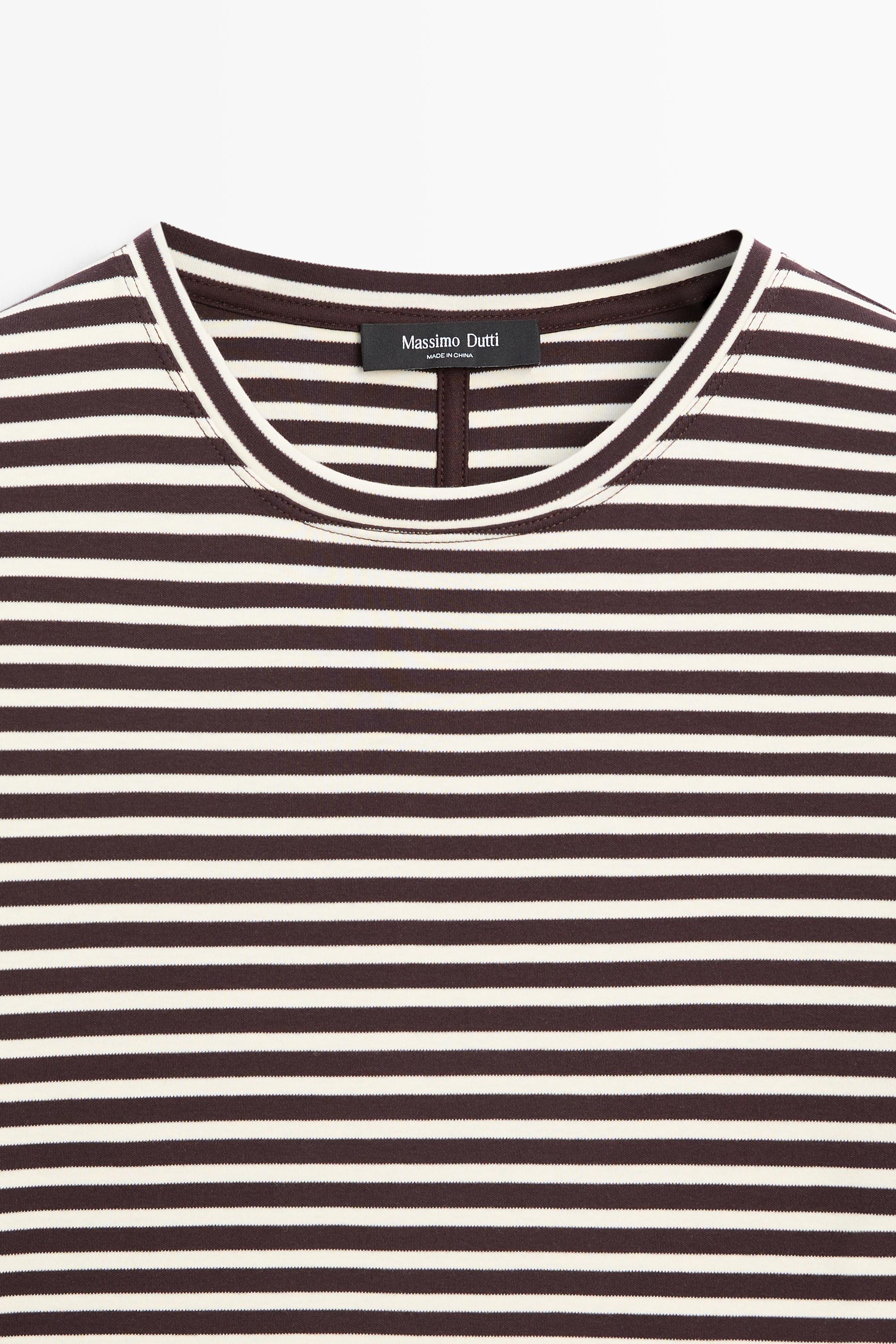 100% cotton striped short sleeve T-shirt